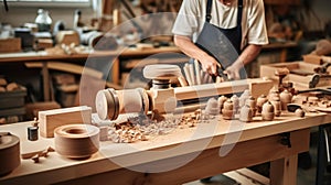 Craftsmans Delight: Exquisite Woodturning Chisels Shape a Stunning Oak Bowl