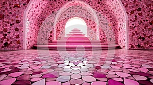 craftsmanship pink mosque photo