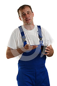 Craftsmen in blue overall