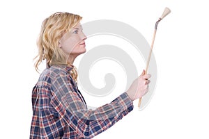 Craftswoman with brush