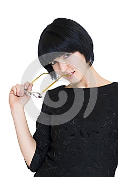 Crafty business woman with glasses photo