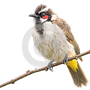 Crag chilia bird on white background