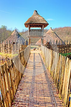 The Craggaunowen settlement in Ireland. photo