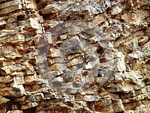 Craggy rock face close up