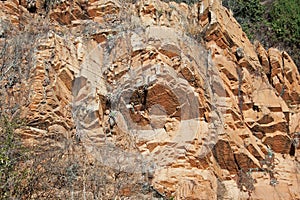 CRAGGY SURFACE OF A ROCK FACE