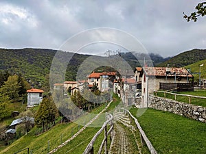 Cragno. Small village above Mendrisio Salorino in Ticino. Below Monte Generose. Enjoy life in beautiful Switzerland