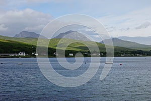 Craighouse and the Paps of Jura, isle of Jura, Scotland