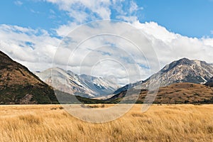Craigieburn Range in Southern Alps, New Zealand