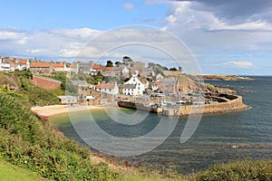 Crail harbour from Fife coastal footpath Scotland