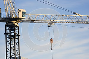 Crain against blue sky