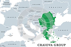 Craiova Group Quadrilateral member states political map photo