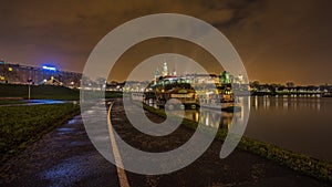 Crakow city in night.