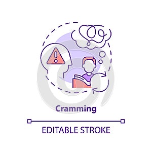 Cramming concept icon