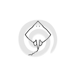 Cramp fish thin line icon. Cramp fish linear outline icon