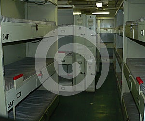 Cramped quarters on an old russian submarine photo