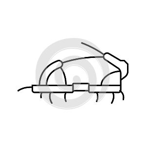 crampons mountaineering adventure line icon vector illustration