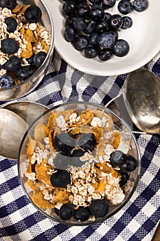 Cranachan, a very traditional scottish dessert with blueberries