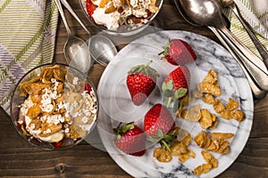 Cranachan, a very traditional scottish dessert with strawberries