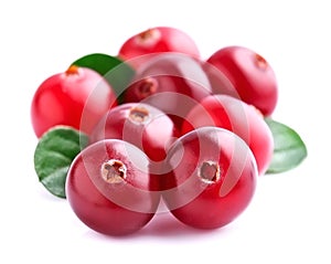 Cranberries with leafs.