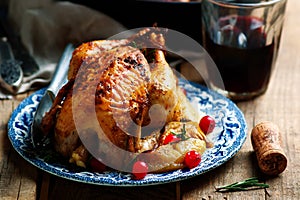 Cranberry apple stuffed cornish hens photo