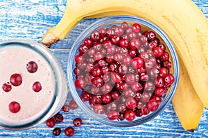 Cranberry and banana smoothie