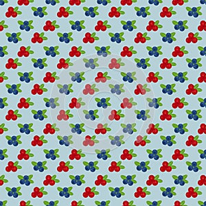 Cranberry and blueberry seamless pattern 4