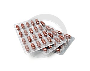 Cranberry Capsules, Garlic Extract Pills, Herbal Capsules Isolated, Analgesic Aluminum Blister, Painkiller Drugs