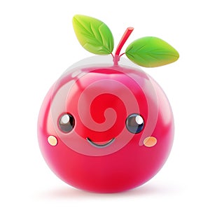 Cranberry character with cute eyes and a joyful smile