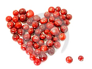 Cranberry heart / dew / valentine's food