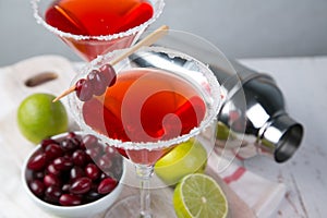 Cranberry and lime martini