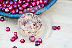 Cranberry muffins with fresh cranberries