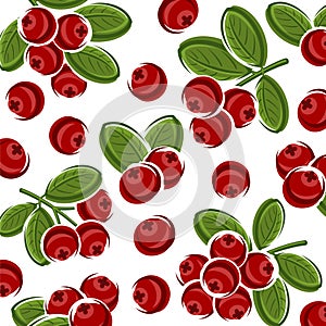 Cranberry pattern background set. Collection icon cranberry. Vector