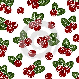 Cranberry pattern background set. Collection icon cranberry. Vector