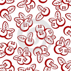 Cranberry pattern background set. Collection icon cranberry. Vector