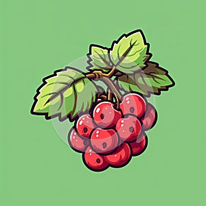 Cranberry Pixel Art: 8-bit Style Game Item With Red Currant Design