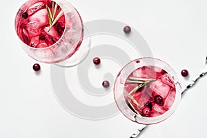 Cranberry rosemary spritzer drink