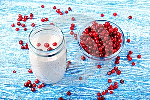 Cranberry smoothie in a glass