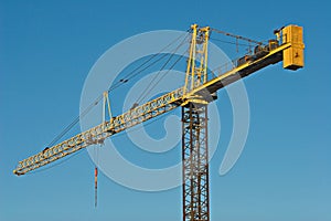 Crane against blue sky