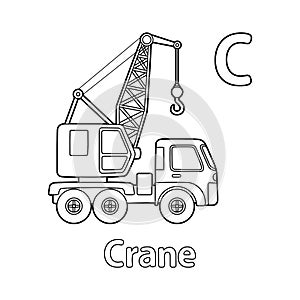 Crane Alphabet ABC Coloring Page C