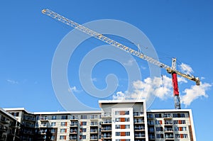 Crane, apartment building, Canada