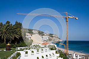 Crane on beach