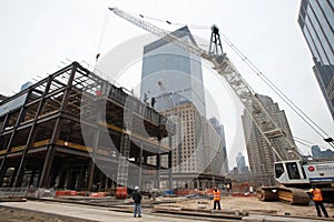 Crane and big building under construction