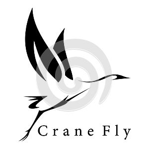 crane bird logo design vector