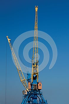 A Crane boom with main block and jib against