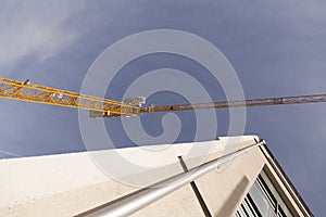 Crane and building