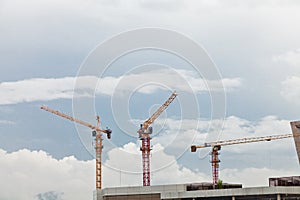 Crane and Building Construction Site