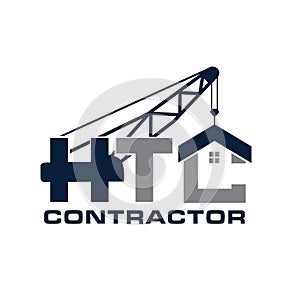 Crane building logo designs for contractor and real estate build icon and symbol modern