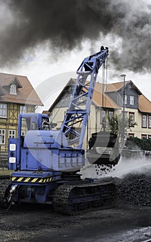 Crane for coal loading steam locomotive