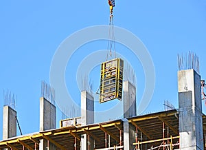 Crane and concrete formwork