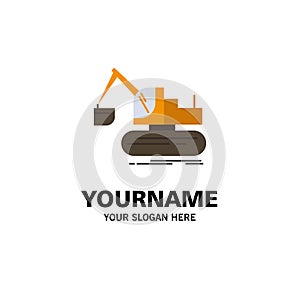 Crane, Construction, Lift, Truck Business Logo Template. Flat Color